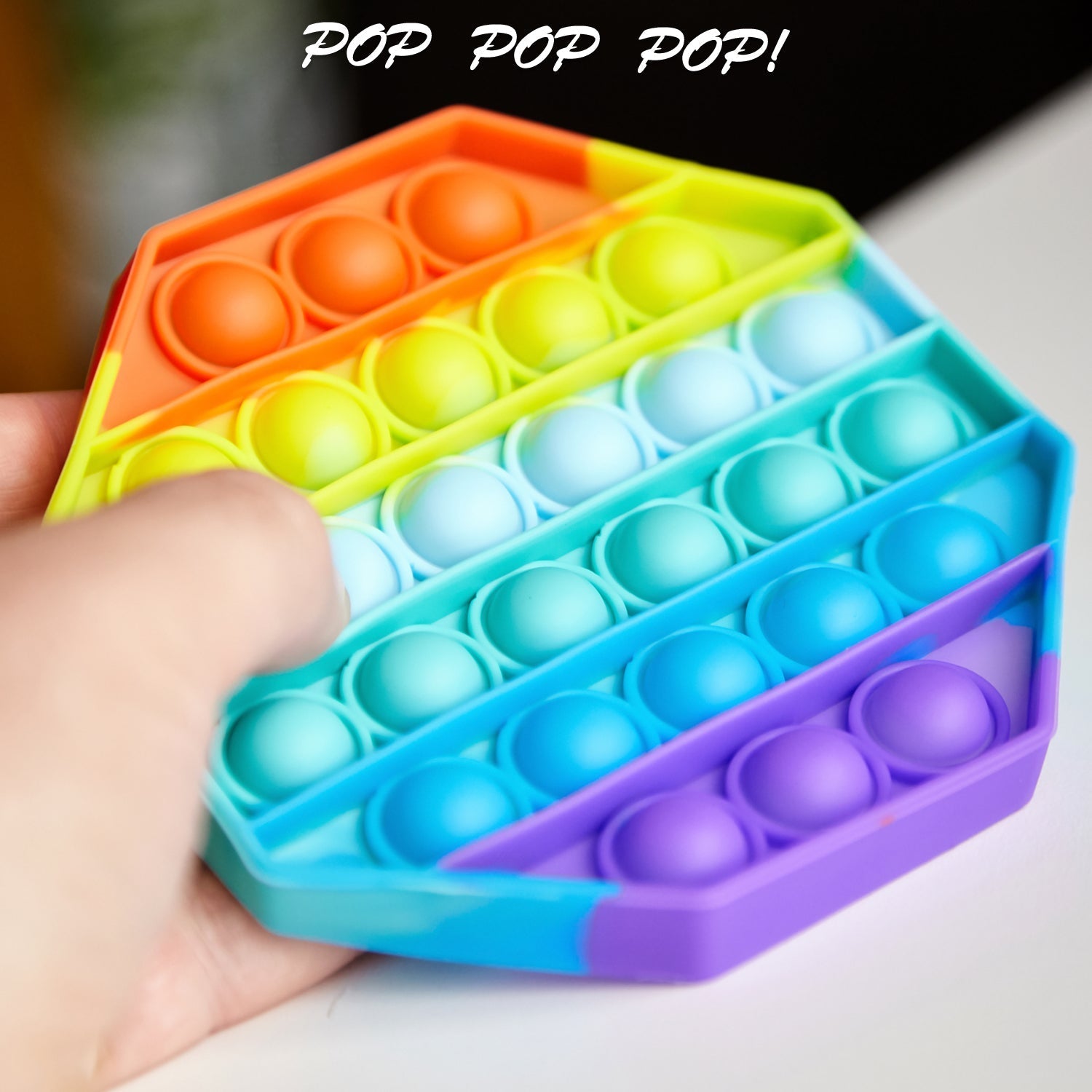 Silicone ping toy for sensory play