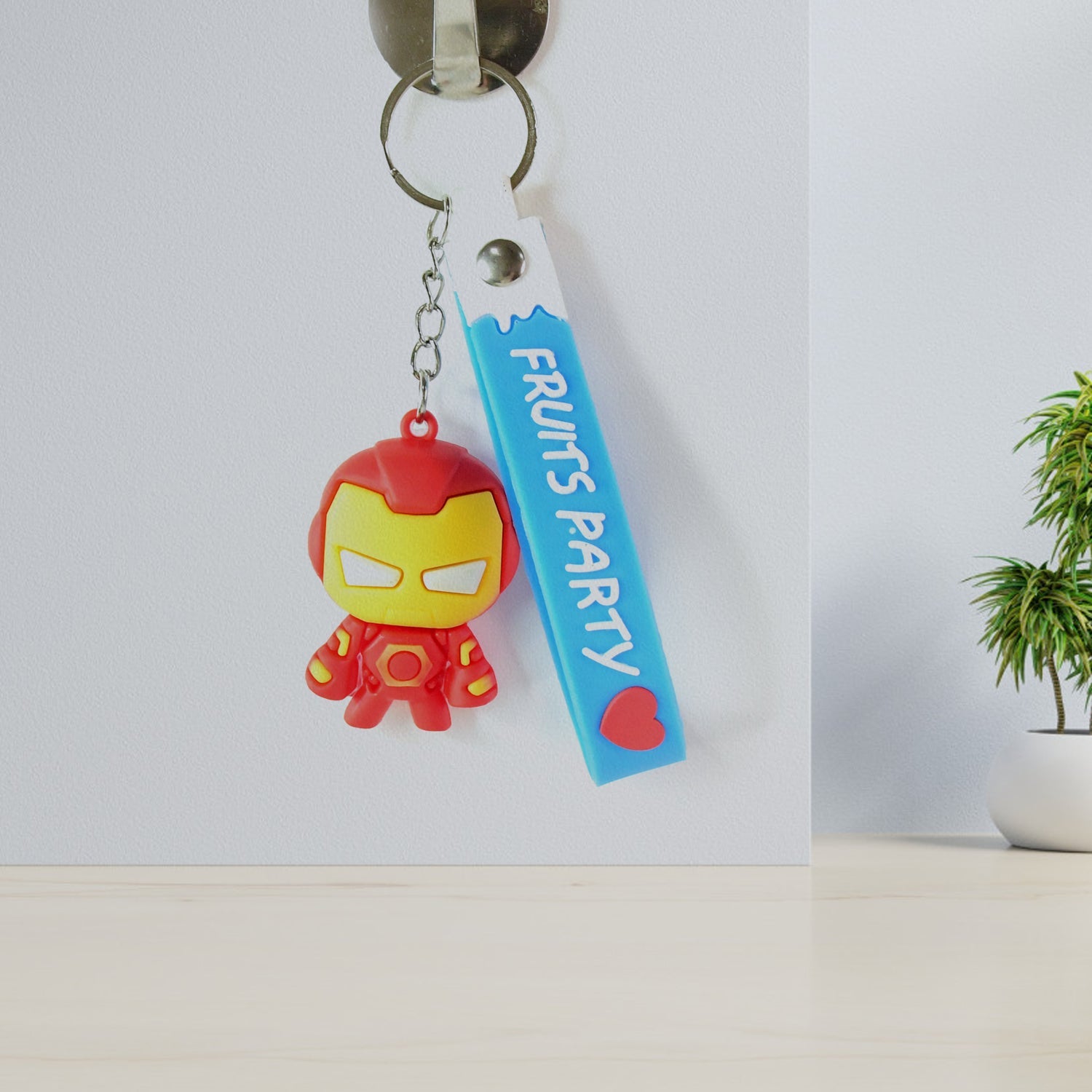 Cute Cartoon Silicone 3D Key Chain with Metal Hook & Strap (Pack of 1)