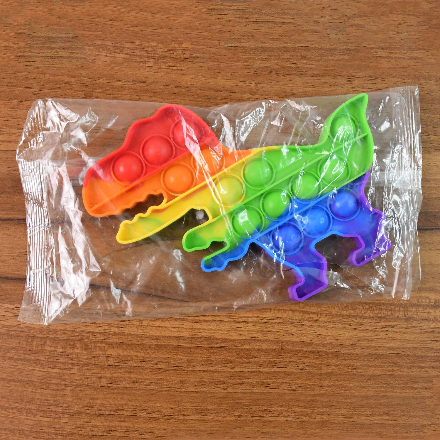 Dinosaur Shaped Rainbow Pop It Fidget Toy (1 Pc)