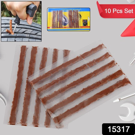 Tire Repair Strings Rubber Strips For Cars  Bike (10 Pcs Set )