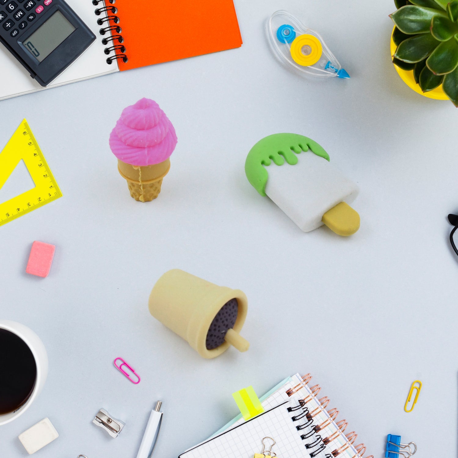 3D Mix Design Fancy & Stylish Colorful Erasers, Mini Eraser Creative Cute Novelty Eraser for Children Different Designs Eraser Set for Return Gift, Birthday Party, School Prize (1 Set)