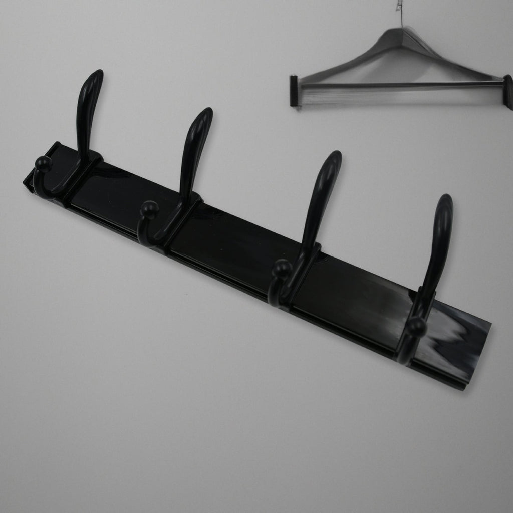 Extra Long 4-Hook Wall Coat Hanger with Eco Adhesive