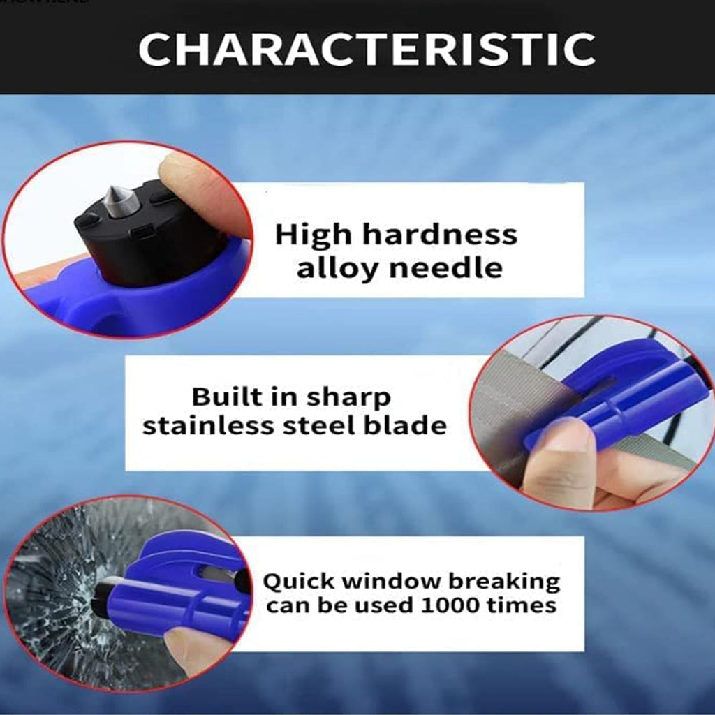 2-in-1 Emergency Safety Cutter – Keychain Tool for Glass Breaking & Seatbelt Cutting, Portable & Handy