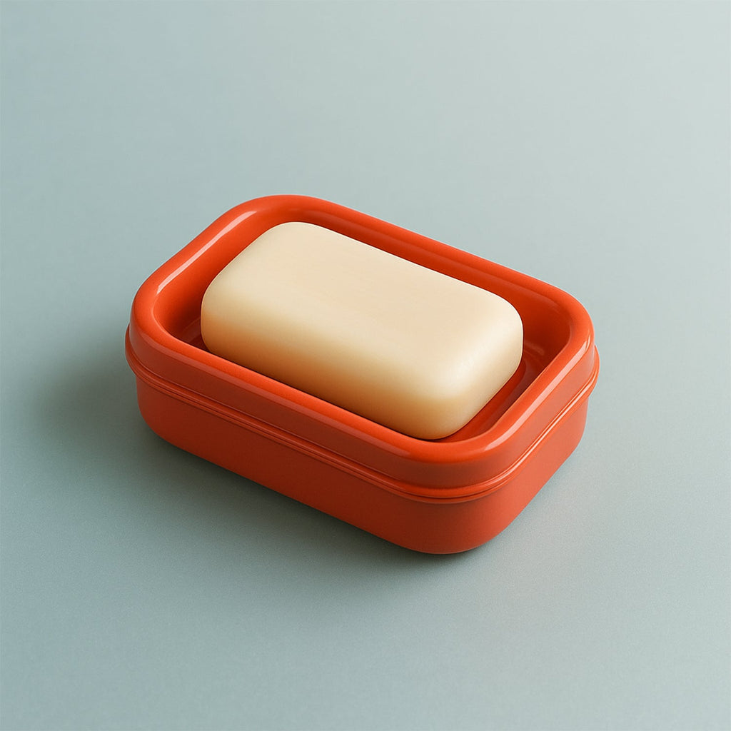 Premium Quality Rectangular Brick Red Plastic Soap Case (1 Pc)