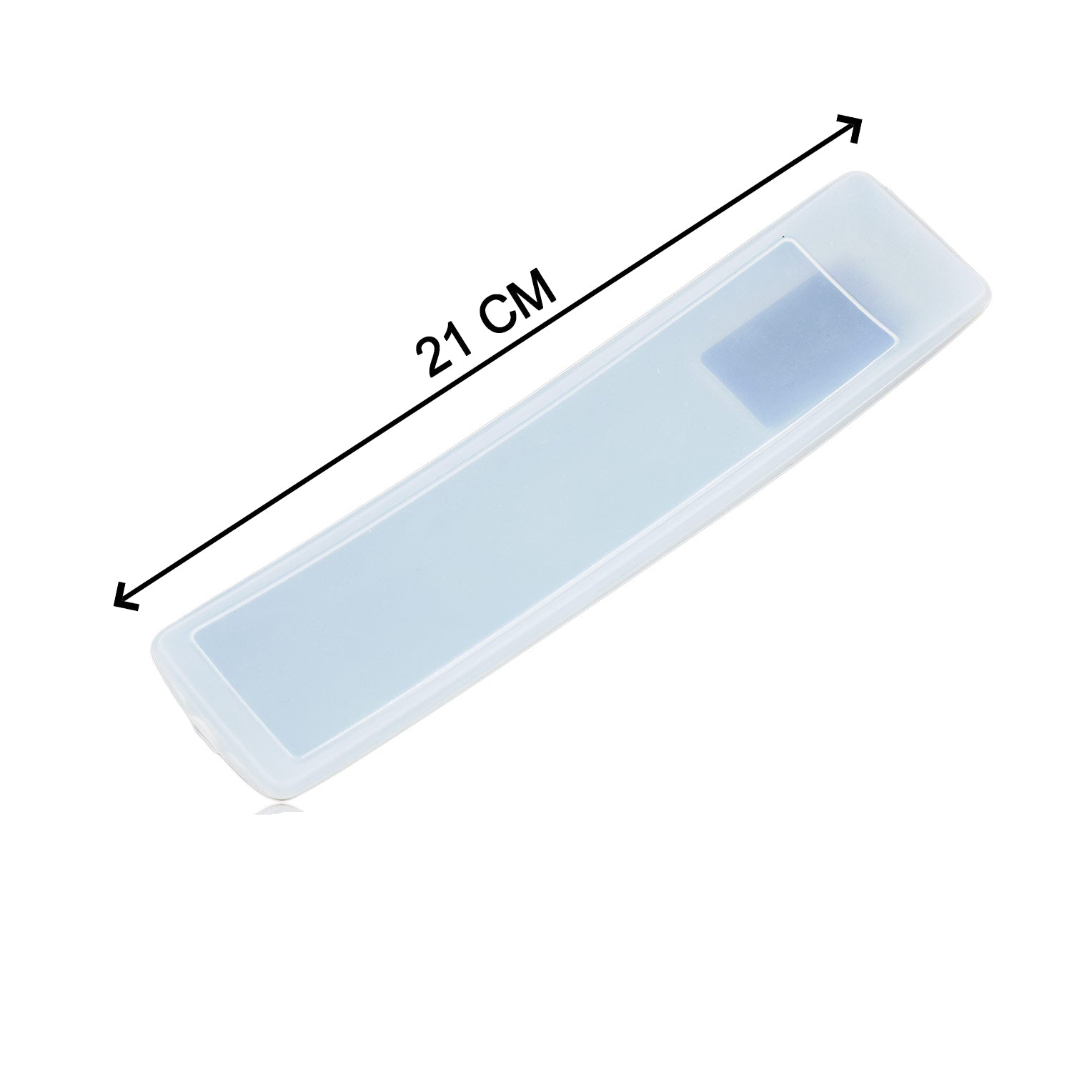 Flexible silicone remote cover designed for a comfortable grip.