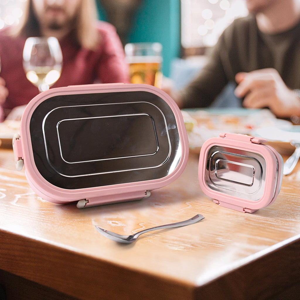 Qunic Stainless Steel Snack Lunch Box (With Small Box)