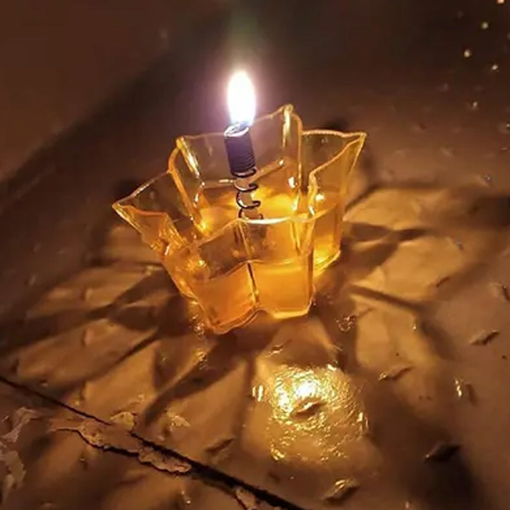Magical Reflection Diya Set with 6 Attractive Design Cup Set Of 12 Pieces, Diwali