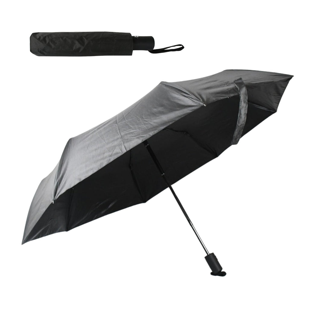 2 Fold Manual Umbrella – Wind, Sun & Rainproof with Steel Shaft & Wrist Strap
