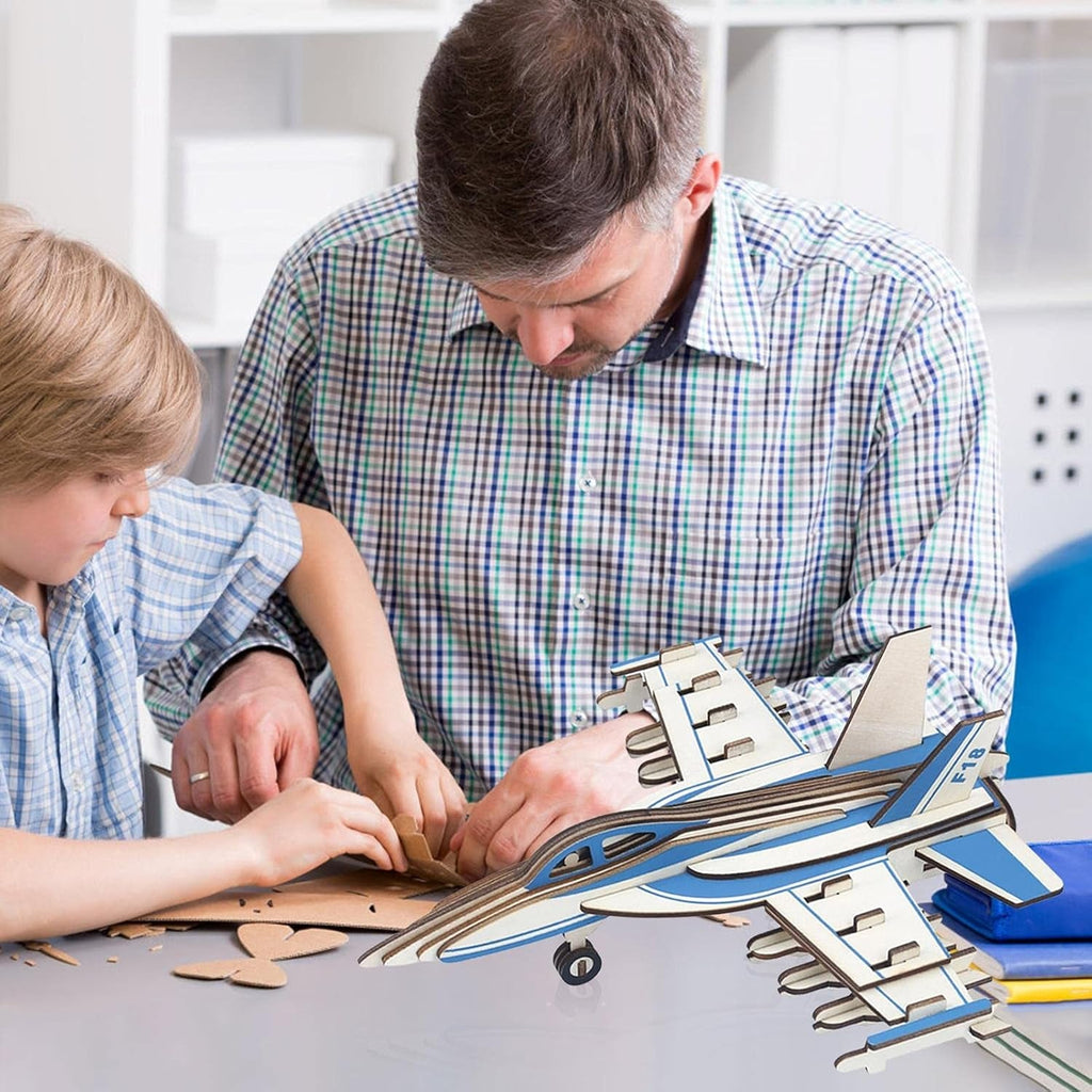 3D Wooden Aircraft Puzzle DIY Assembly Kit (Mix Design – 1 Set)