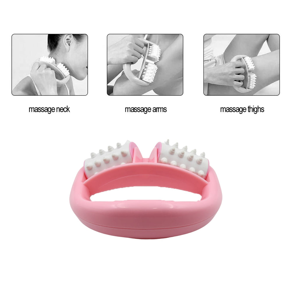 Plastic Massage Roller - 2-Roller Manual Design for Cellulite & Muscle Pain Relief