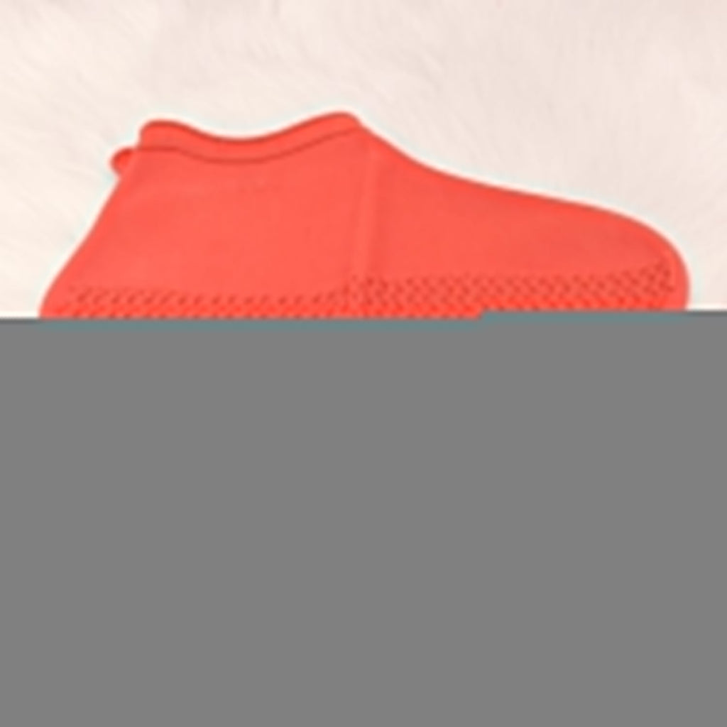 Non-Slip Silicone Rain Reusable Anti skid Waterproof Fordable Boot Shoe Cover (Medium Size / 1 Pair / Red)