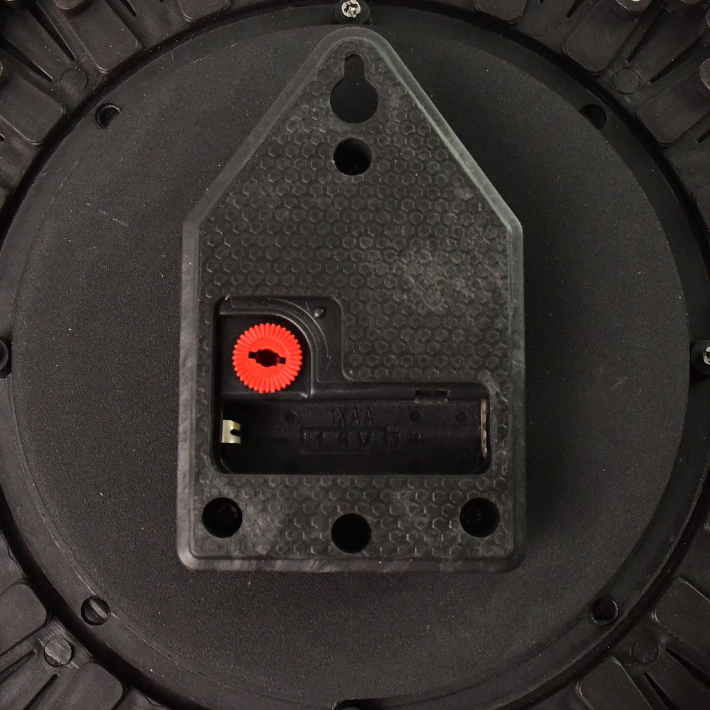 Wooden Look Round Wall Clock - Battery Operated, Easy-to-Read, Plastic Design for Home/Office